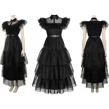 Karnevalový kostým Středeční Šaty čarodějnice, halloweenské Kostým 120-130 cm.