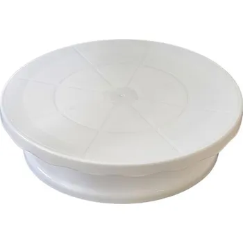 Podnos d28cm, otočný, bílý plast