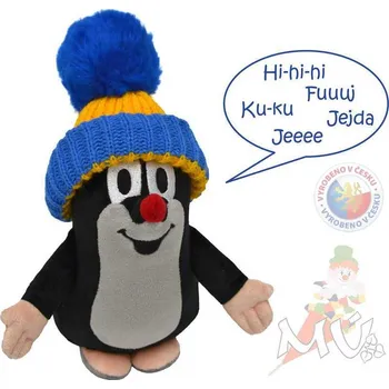 plyšák MORAVSKÁ ÚSTŘEDNA Krtek (Krteček) 16cm mluvící modrý kulich plyš Zvuk | 927065