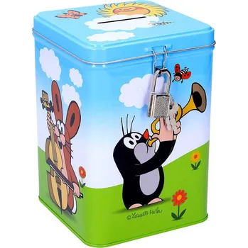 Pokladnička KRTEK (Krteček) Pokladnička 15cm set kasička se zámkem a klíčky kov | 964790