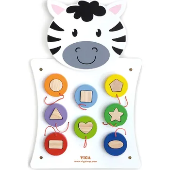 Dřevěná hračka VIGA DŘEVO Hra baby nástěnná Zebra barvy a tvary *DŘEVĚNÉ HRAČKY* | 752771