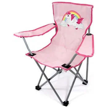 kempingová židle BasicNature Dětské Kempingové křeslo, růžový jednorožec