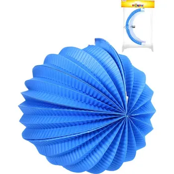 Party dekorace Lampion koule modrý papírový 20cm na svíčku v sáčku | 406886