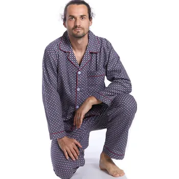 Pánské pyžamo Pánské pyžamo teplé 1P0995 vínová xxl