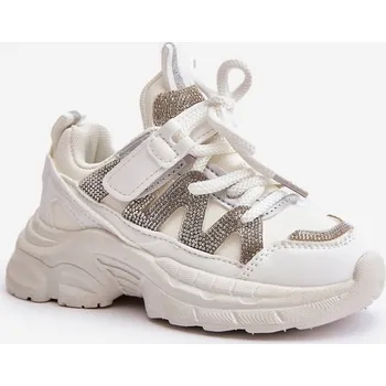 Dívčí tenisky Dětské Tenisky S Křišťály Bílé Rianalla Boto šedá 2960172