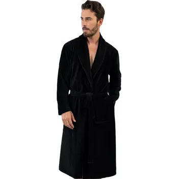 Pánský župan Župan pro muže Elegantní z BAVLNY 1Z1036 černá l