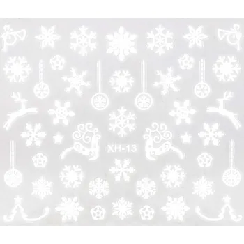 BIO NAILS Nálepka Vánoce XH-13 bílá