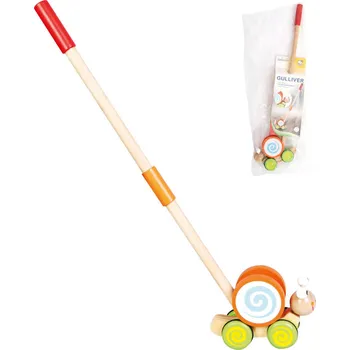 Dřevěná hračka BINO DŘEVO Jezdík šnek na tyči *DŘEVĚNÉ HRAČKY* | 224228