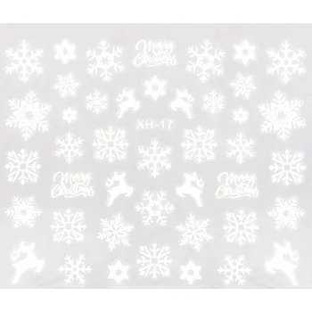 BIO NAILS Nálepka Vánoce XH-17 bílá
