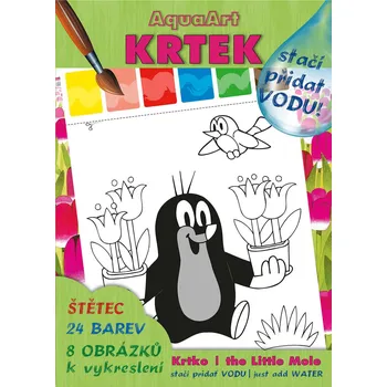 omalovánky AKIM Omalovánky Stačí přidat vodu! Krtek (Krteček) 2 set s barvami a štětcem | AS22