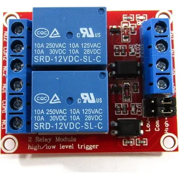 Relé modul 2x spínací relé SRD-12VDC-SL-C - 12V / 250V,10A AC / 30V, 10A DC