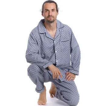 Pánské pyžamo Pánské pyžamo teplé 1P0994 šedá xxl