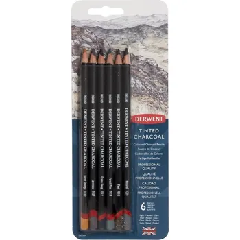 Derwent Tinted Charcoal - sada tónovaných uhlů, 6 ks