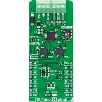 Příslušenství pro LED osvětlení Vývojový nástroj pro LED, Budič LED, LED Driver 14 Click, BD18337EFV-M, pro použití s: Zásuvka mikroBUS