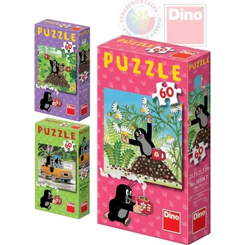 Puzzle DINO Puzzle Jak Krtek uzdravil myšku (Krteček) 24x22cm set 60 dílků 6 druhů | AS22