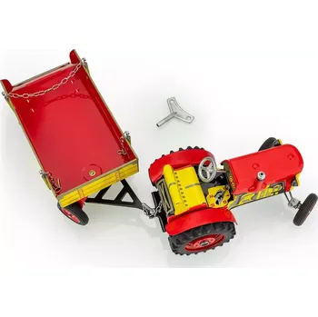 autíčko Kovap Traktor ZETOR s valníkem - červený - kovové disky kol
