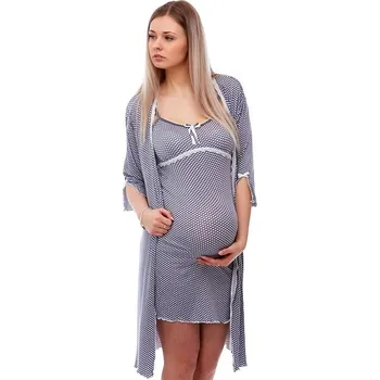 Dámská noční košile Mateřský komplet do porodnice 1D0581 vzorovaná xxl
