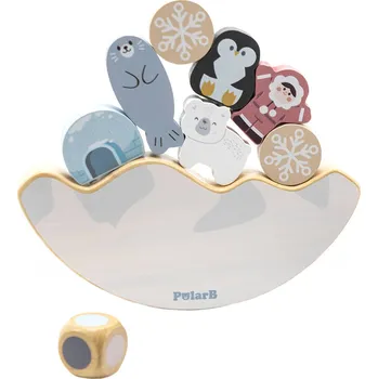 Dřevěná hračka VIGA DŘEVO PolarB hra baby balanční ledová kra *DŘEVĚNÉ HRAČKY* | 528203