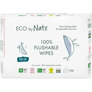 ECO by Naty Vlhčené ubrousky bez vůně splachovatelné 3x56 ks