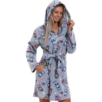 Dámský župan Šedý dámský teploučký župan se Sovikami 1Z1346 šedá l