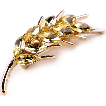 Náramek Brož s broušenými kamínky klas, malé, 1 zlatá