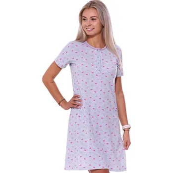 Dámská noční košile Šedá i růžová noční košilka pro ženy či dívky - motýlí vzor 1C3716 šedá xl