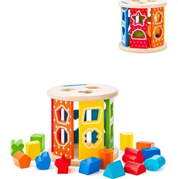 Dřevěná hračka WOODY DŘEVO Válec s vkládacími tvary 15 kostek *DŘEVĚNÉ HRAČKY* | 528203