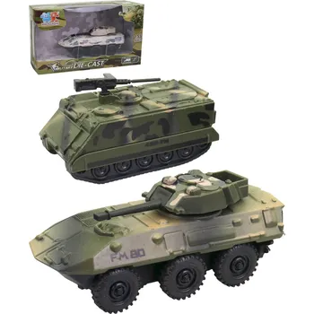 autodráha Tank kovový model zpětný chod vojenská technika 3 druhy | 829422