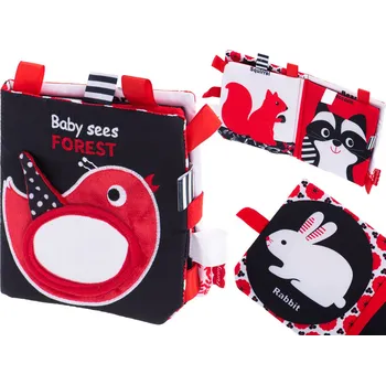 Hračka pro nejmenší IKK Měkká senzorická knížka/ kousací leporelo pro nejmenší