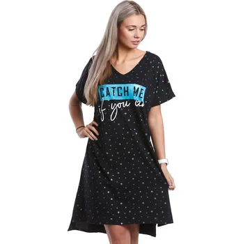 Dámská noční košile Moderní noční košilka pro ženy či dívky 1C2753 černá 1xl