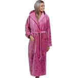 Malinový luxusní dlouhý župan na kojení z extra froté MOŘSKÝ SVĚT A MUŠLIČKY 1ZF3026 vínová xxl