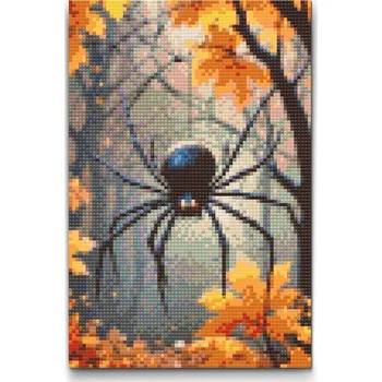 Diamantové malování Diamantové malování - Strašidelný pavouk Velikost: 20x30cm, Rámování: Pouze srolované plátno, Diamanty: Kulaté