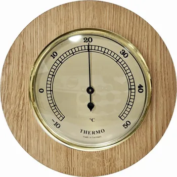 Barometr KUBRi 0244BASIC - teploměr osazený v dubovém dřevě
