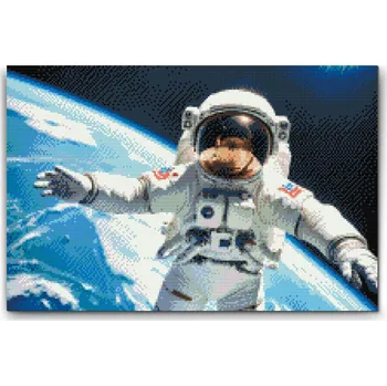 Diamantové malování Diamantové malování - Astronaut s planetou Zemí Velikost: 40x60cm, Rámování: Pouze srolované plátno, Diamanty: Čtvercové
