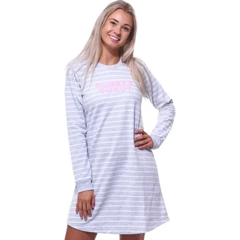 Dámská noční košile Noční košilka, teplá, luxusní 1TB0038 šedá s