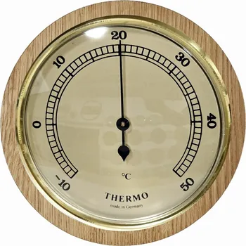 Barometr KUBRi 0241BASIC - teploměr osazený v dubovém dřevě