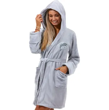 Dámský župan Šedý dámský župan huňatý s delfíny 1Z1400 šedá l