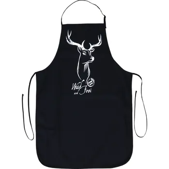 Kuchyňská zástěra AKAH Kuchyňská zástěra BBQ s motivem jelena - černá