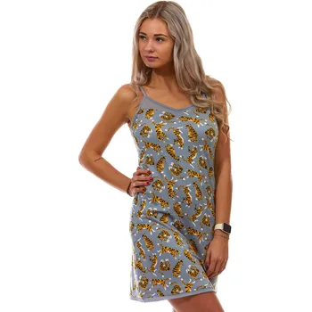 Dámská noční košile Šedá i žlutooranžová luxusní jemná košilka tílková pro ženy či dívky TYGŘI 1D1263 oranžová s