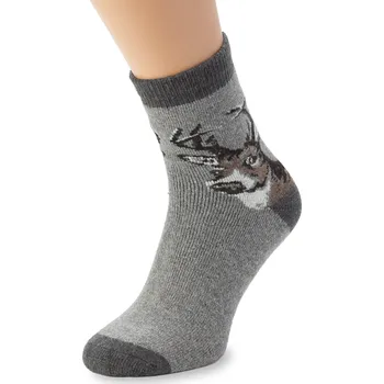 Dámské ponožky Wooline Heboulinké vlněné ponožky s šedým Jelenem Velikost ponožek: EUR 39-42 Dostupné do vyprodání zásob!