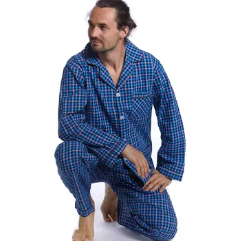 Pánské pyžamo Pánské pyžamo klasické 1PF0012 modrá m