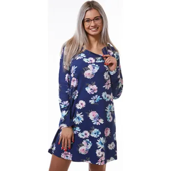 Dámská noční košile Jemná košilka pro ženu 1D1012 modrá xl