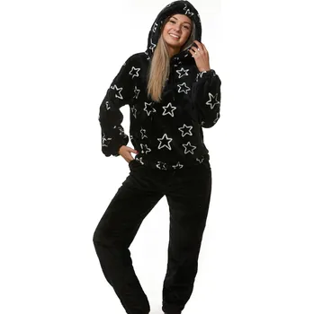 Dámské noční prádlo Pyžamo extra teplé pro ženy 1Z1014 černá xxl