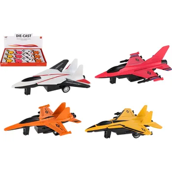 Hračka Teddies Letadlo/stíhačka kov/plast 11cm na zpětné natažení 4 barvy