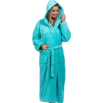 Dámský župan Zelená luxusní dlouhý župan pro ženu z extra froté LABYRINT 1ZF3015 zelená l-xl