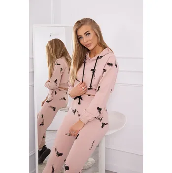 Sada s potiskem pistole tmavě pudrově růžová UNI