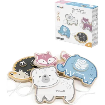 Dřevěná hračka VIGA DŘEVO PolarB Provlékací zvířátka *DŘEVĚNÉ HRAČKY* | 528203