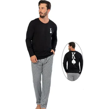 Pánské pyžamo Pyžamo pro muže - Černý král 1P1261 černá s