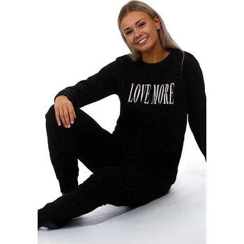 Dámské pyžamo Černé i červené srdíčkové dámské pyžamo LOVE MORE 1B1748 černá xl