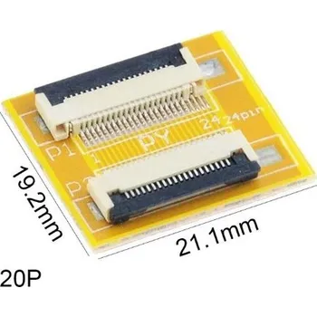 Elektrický konektor konvertor 20p to 20p pro FFC kabely - rozteč 0,5mm
